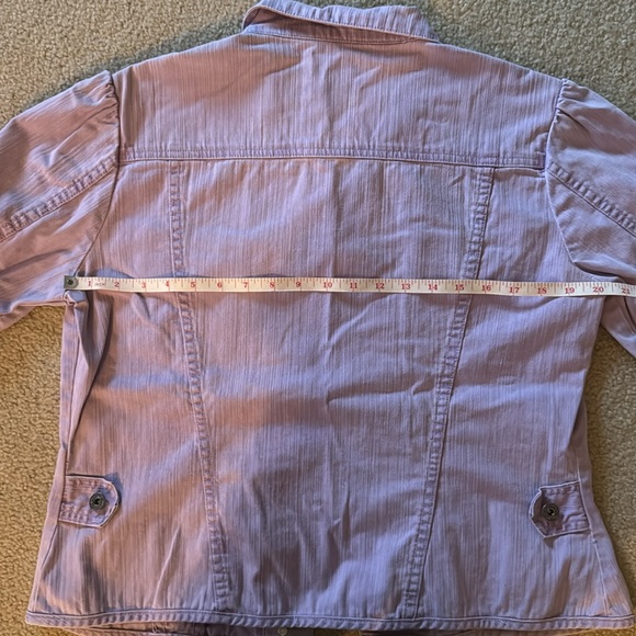 Christopher & Banks Women's Jean Jacket in Lilac and Lavendar - Picture 12 of 12